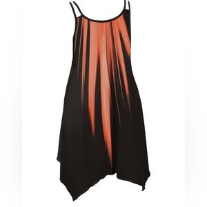 Women's Black and Orange Ombré Print Cami Slip Dress-Size 18 NEW